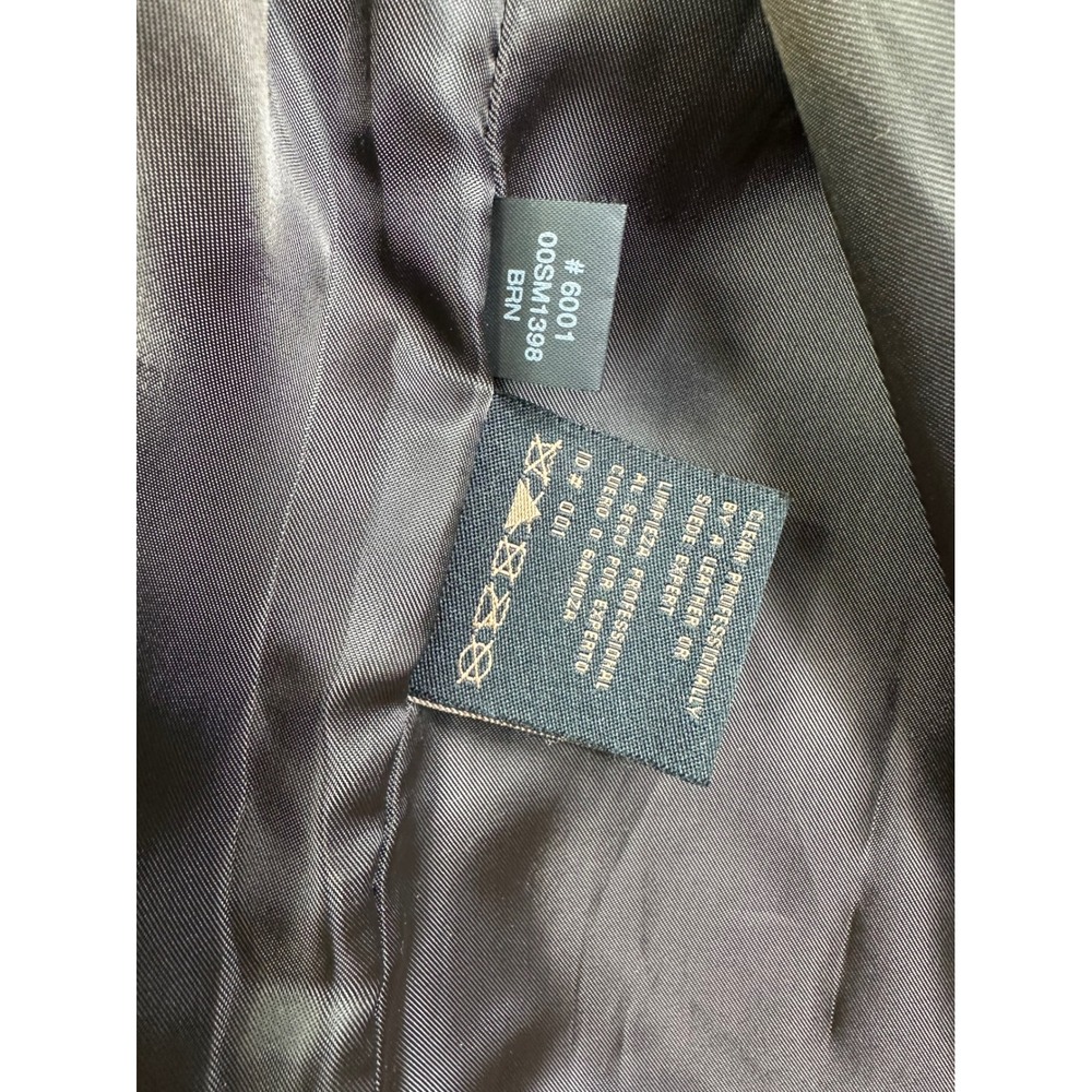 Siena Brown Leather Jacket Women's Large Button Front Tailored Blazer Coat L - Picture 9 of 10
